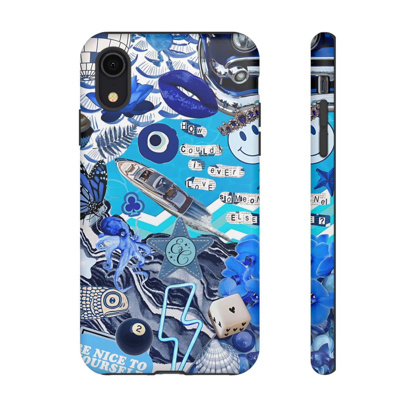 Eclectic Blue Collage Tough Phone Case