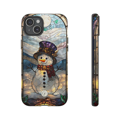 Snowman Stained Glass Tough Phone Case