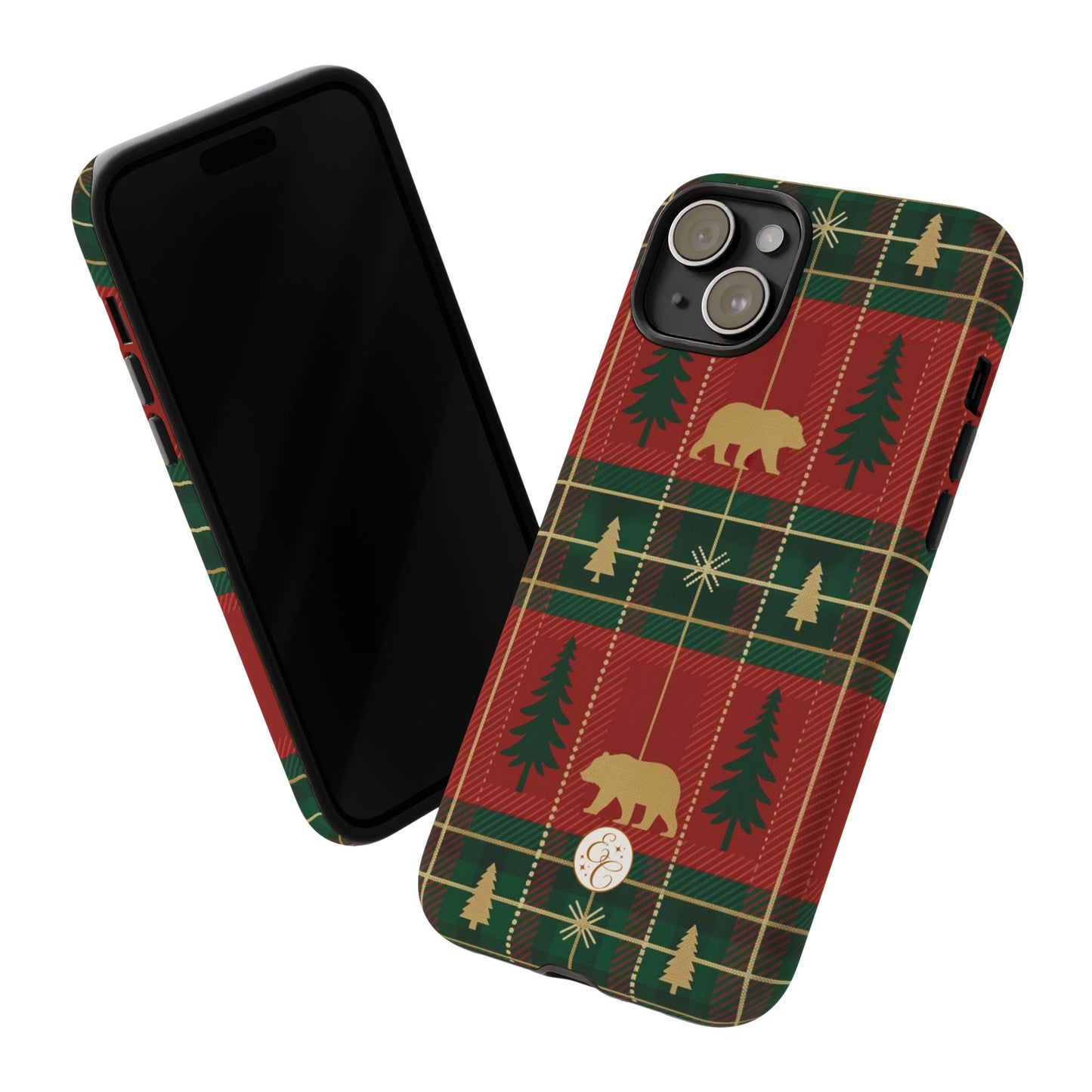 Christmas Bear Plaid Tough Phone Case