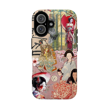 Japanese Geisha Collage Tough Phone Case