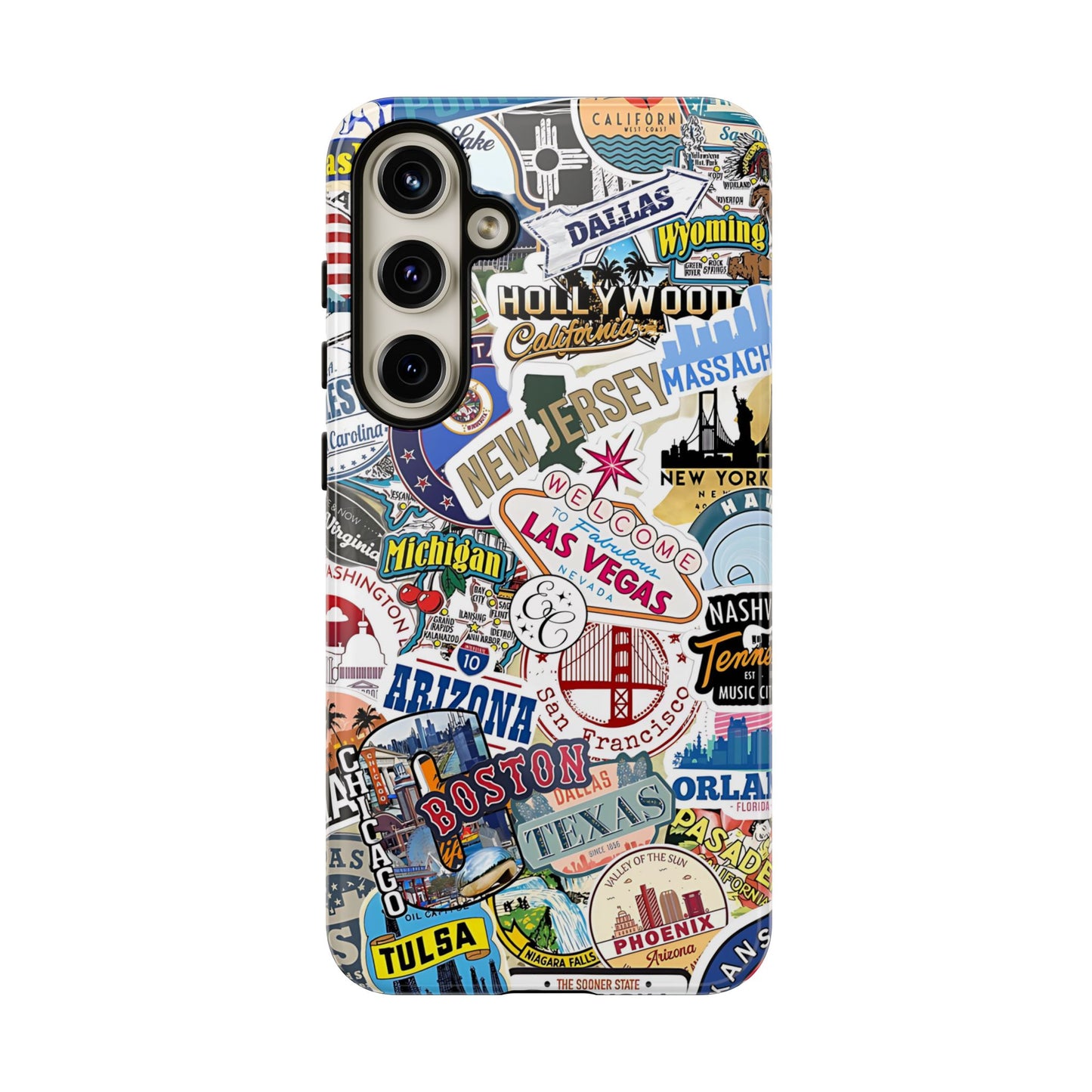 USA Travel Stickers Tough Phone Case