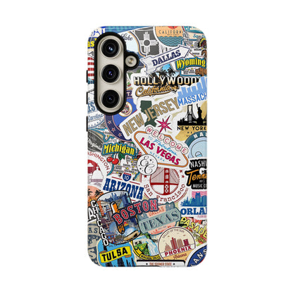 USA Travel Stickers Tough Phone Case