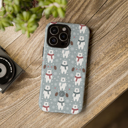 Cute Polar Bear Pattern Tough Phone Case