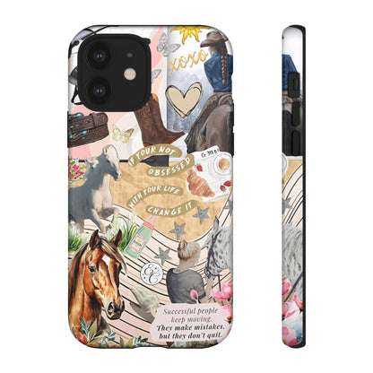 Equestrian Cowgirl Collage Tough Phone Case