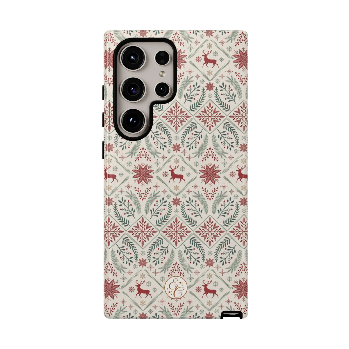 Red Reindeer Christmas Pattern Phone Case