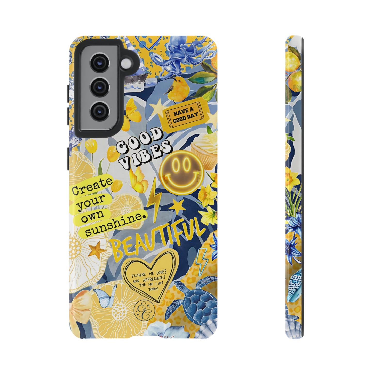 Yellow and Blue Collage Tough Phone Case