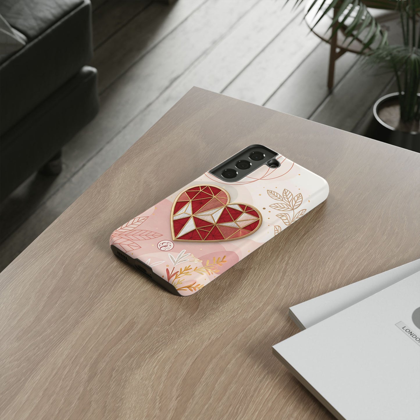 Geometric Heart Tough Phone Case