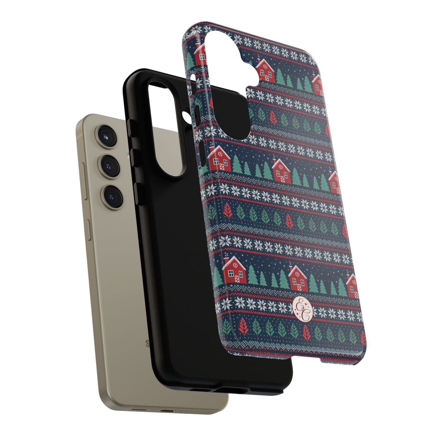 Winter Cottage Pattern Tough Phone Case