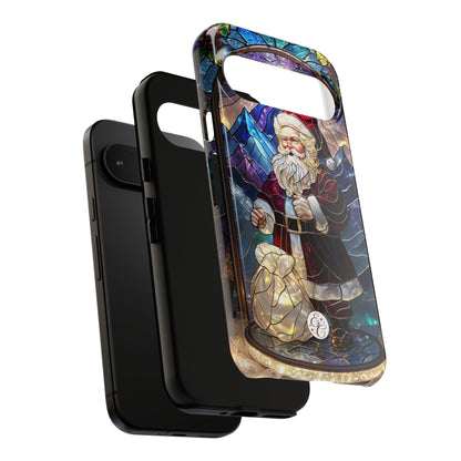 Santa Claus Stained Glass Tough Phone Case