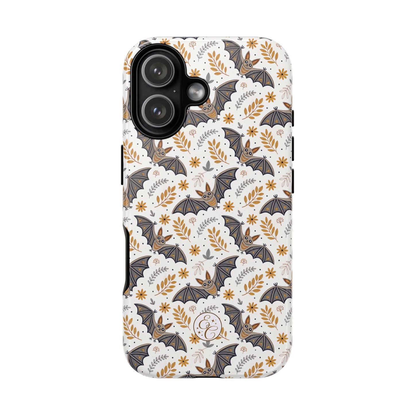 Boho Halloween Bat Pattern Tough Phone Case