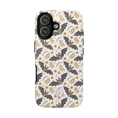 Boho Halloween Bat Pattern Tough Phone Case