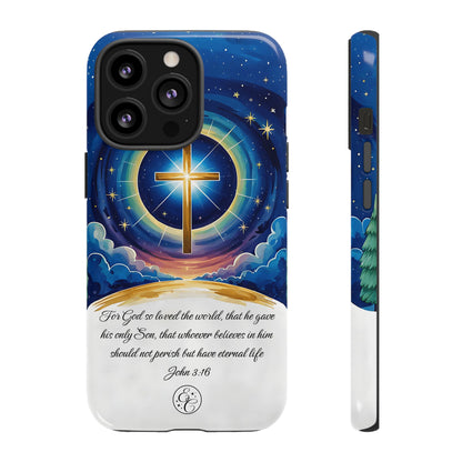 Celestial Cross - John 3:16 Tough Phone Case