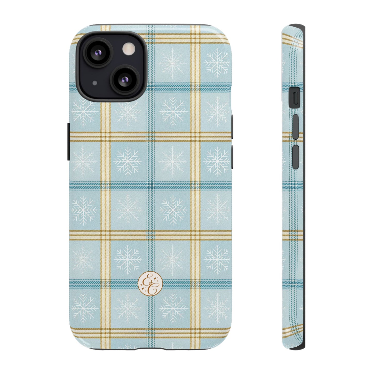 Blue Winter Plaid Tough Phone Case