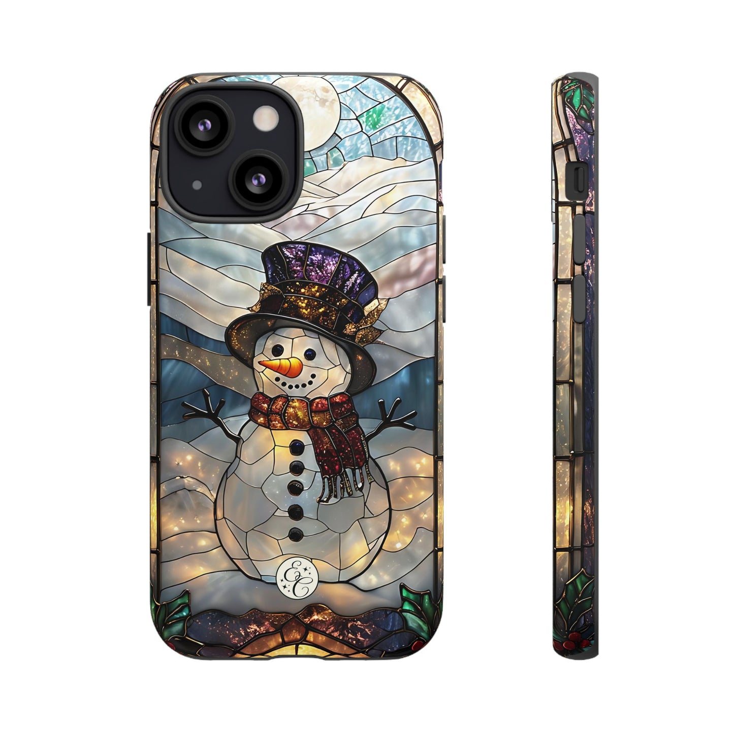 Snowman Stained Glass Tough Phone Case