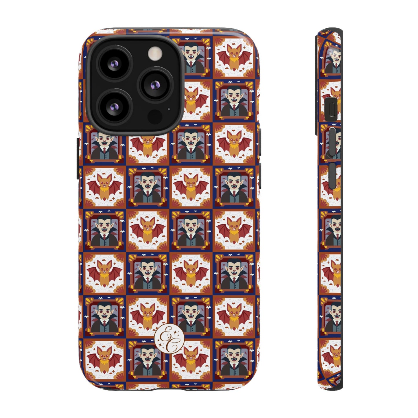 Dracula & Bat Pattern Tough Phone Case