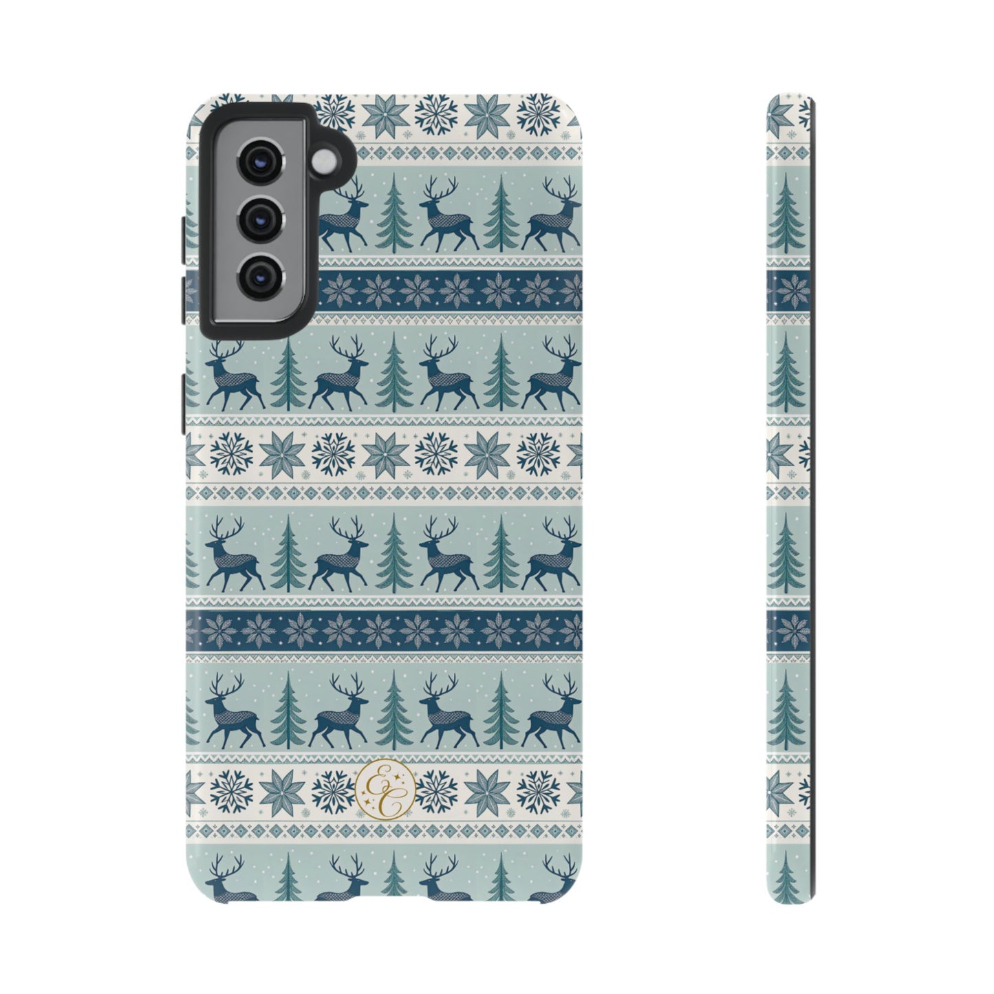 Blue Winter Reindeer Tough Phone Case