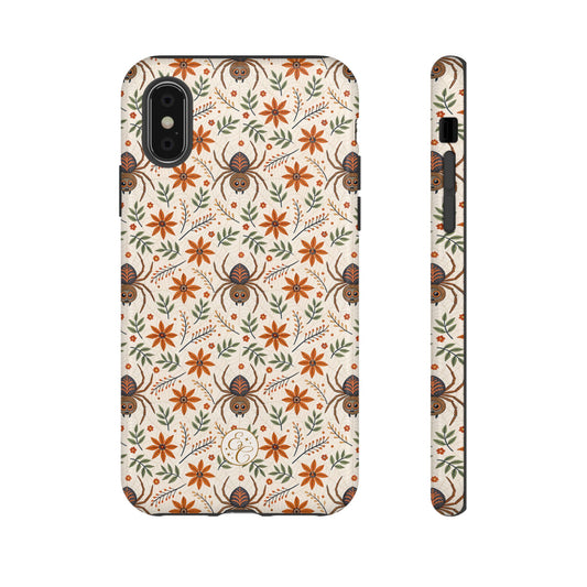 Boho Floral Spider Pattern Tough Phone Case