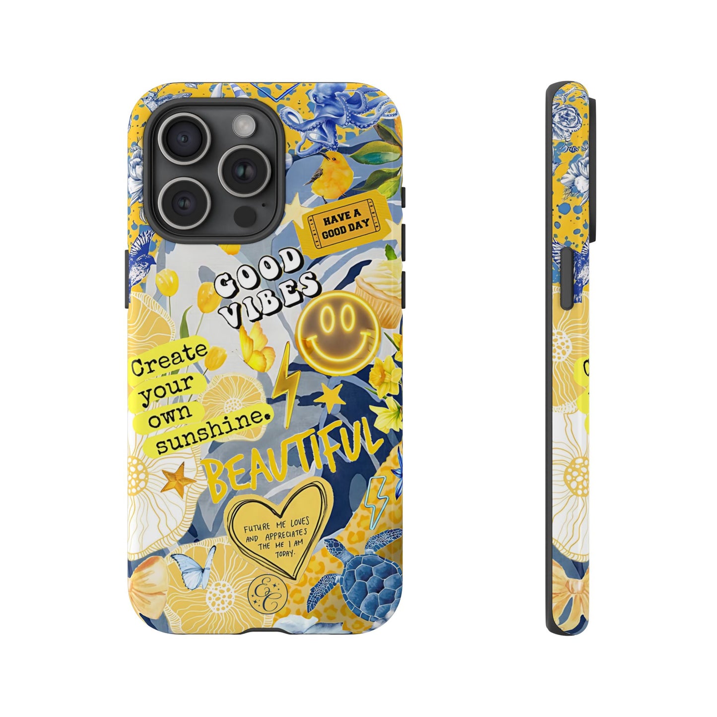 Yellow and Blue Collage Tough Phone Case