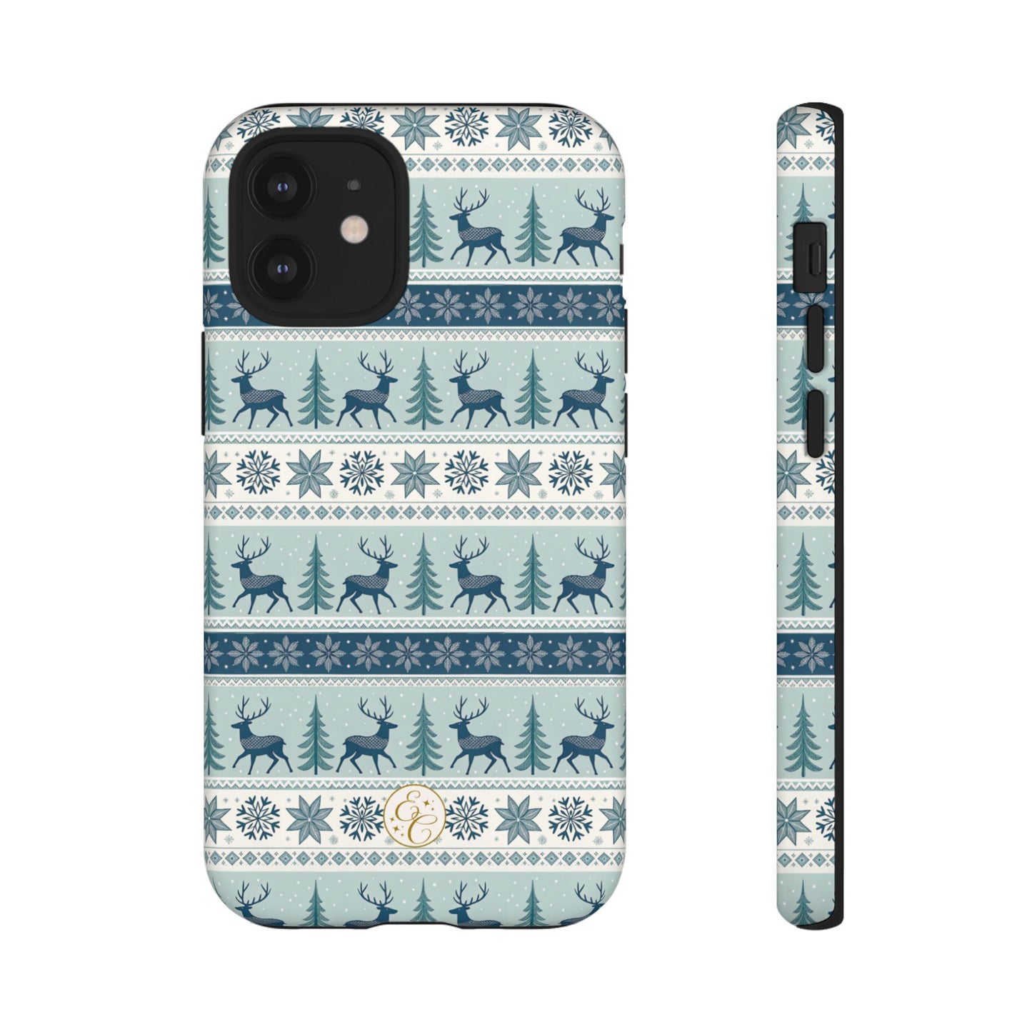 Blue Winter Reindeer Tough Phone Case