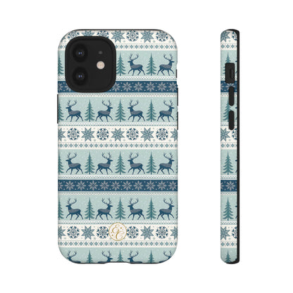 Blue Winter Reindeer Tough Phone Case