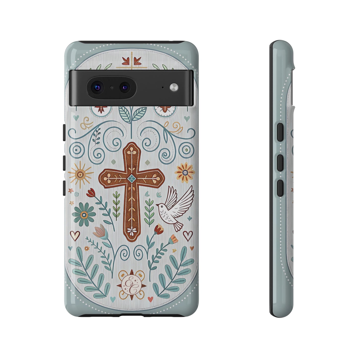 Christian Cross Floral Tough Phone Case