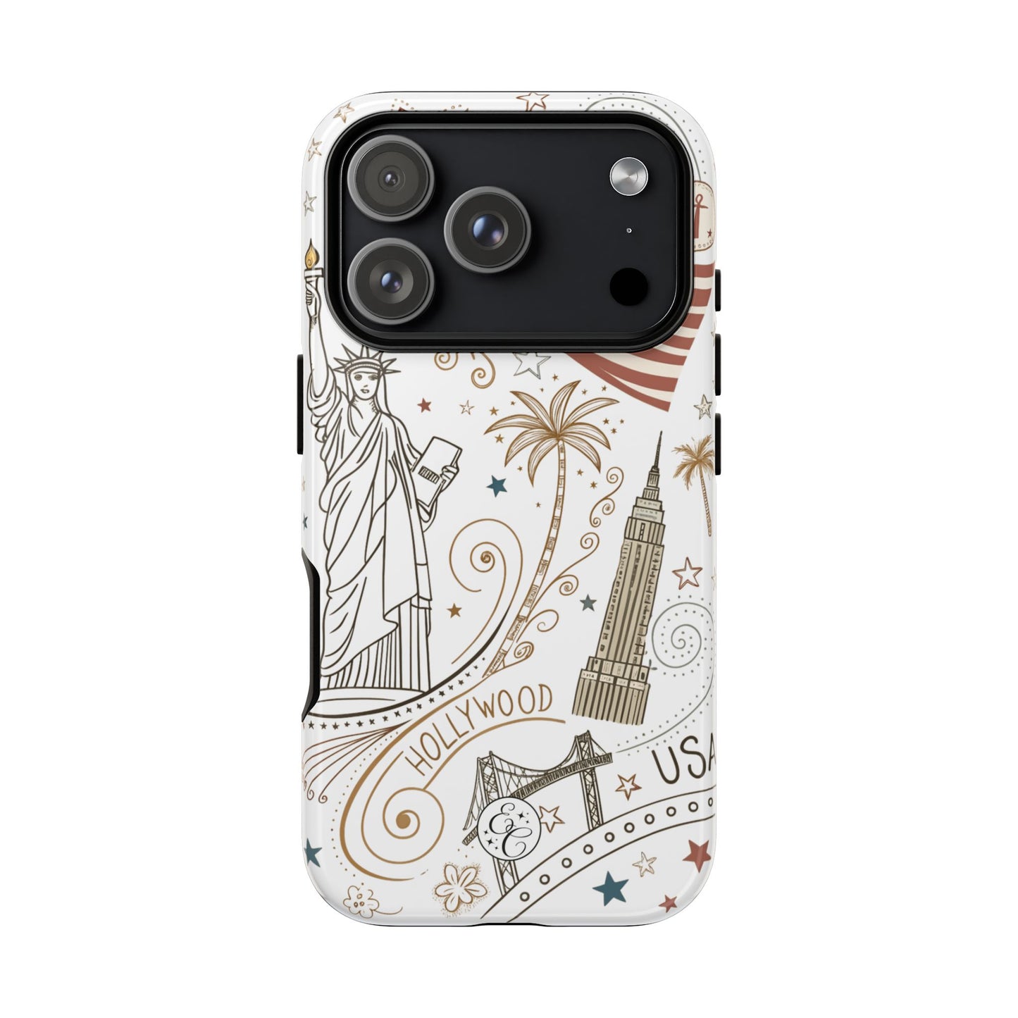 USA Landmarks Boho Doodle Tough Phone Case
