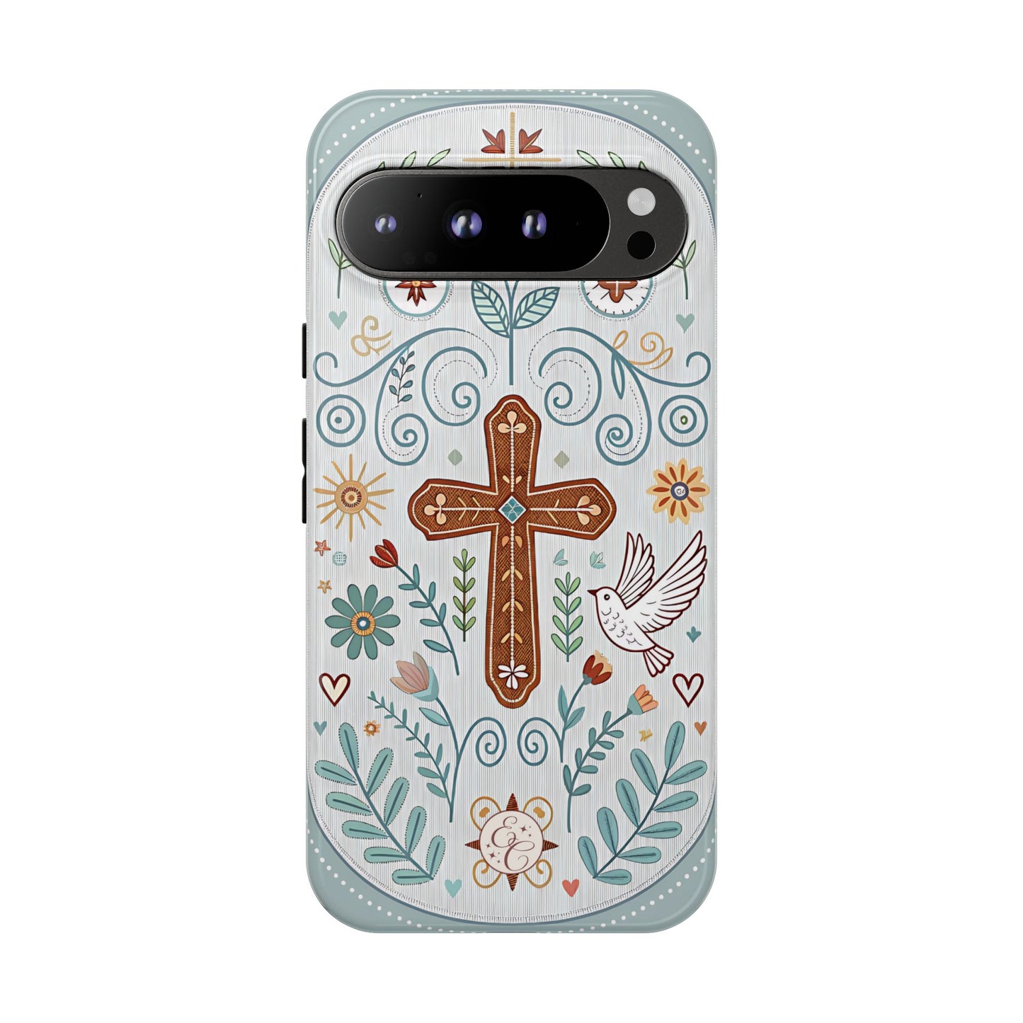 Christian Cross Floral Tough Phone Case