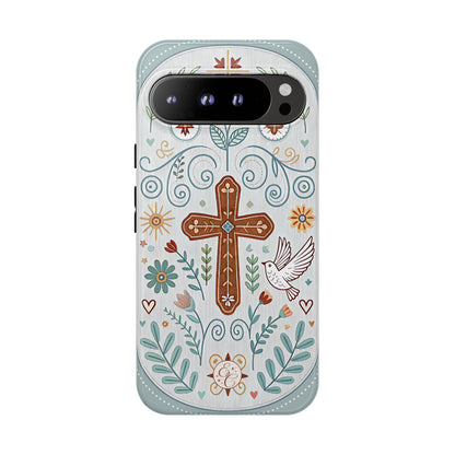 Christian Cross Floral Tough Phone Case