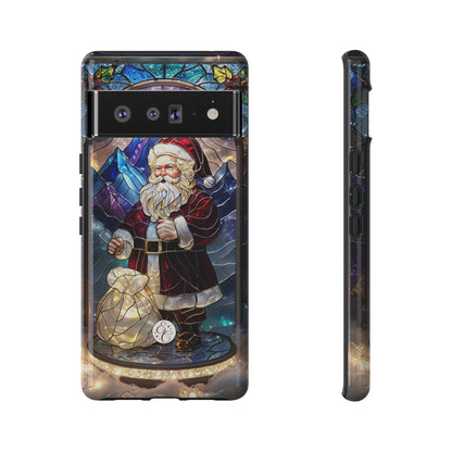 Santa Claus Stained Glass Tough Phone Case