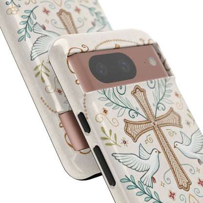 Christian Cross and Doves Tough Phone Case