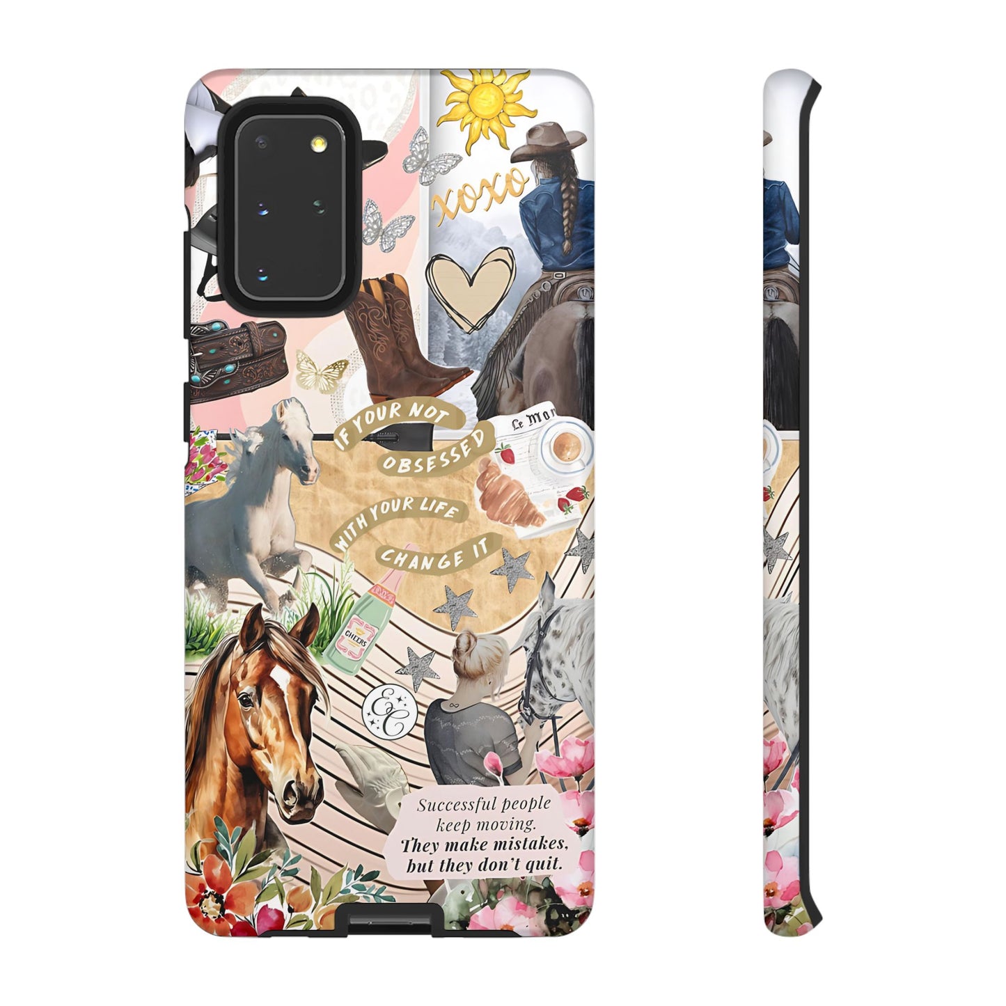 Equestrian Cowgirl Collage Tough Phone Case