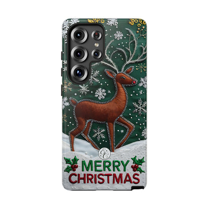 Merry Christmas Reindeer Tough Phone Case