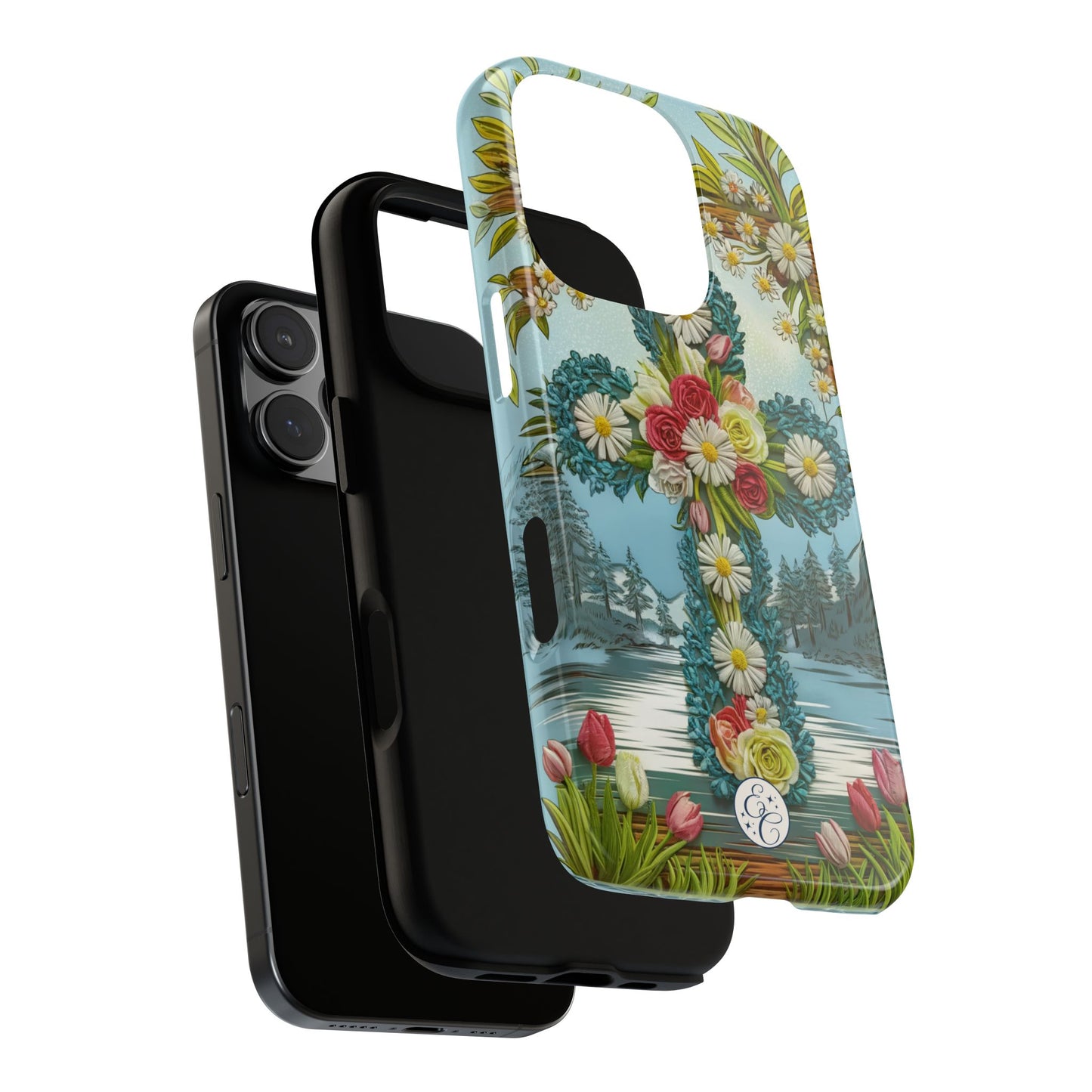 Floral Cross Tough Phone Case