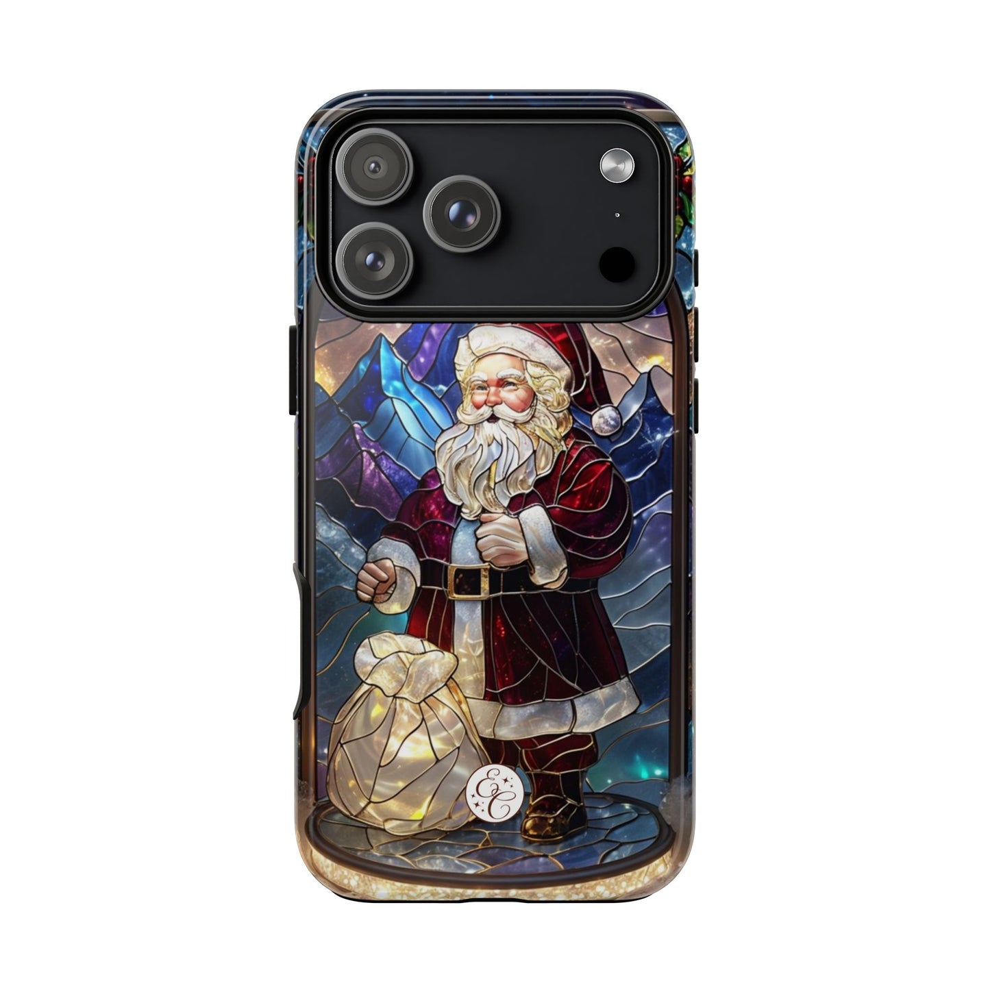 Santa Claus Stained Glass Tough Phone Case