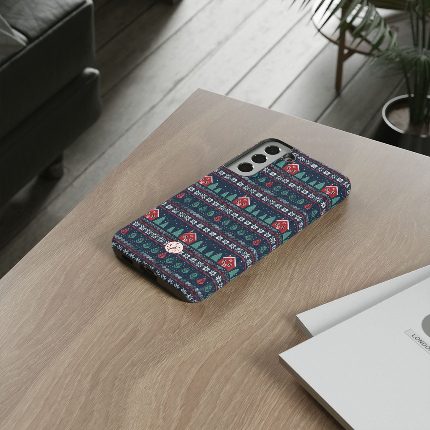 Winter Cottage Pattern Tough Phone Case
