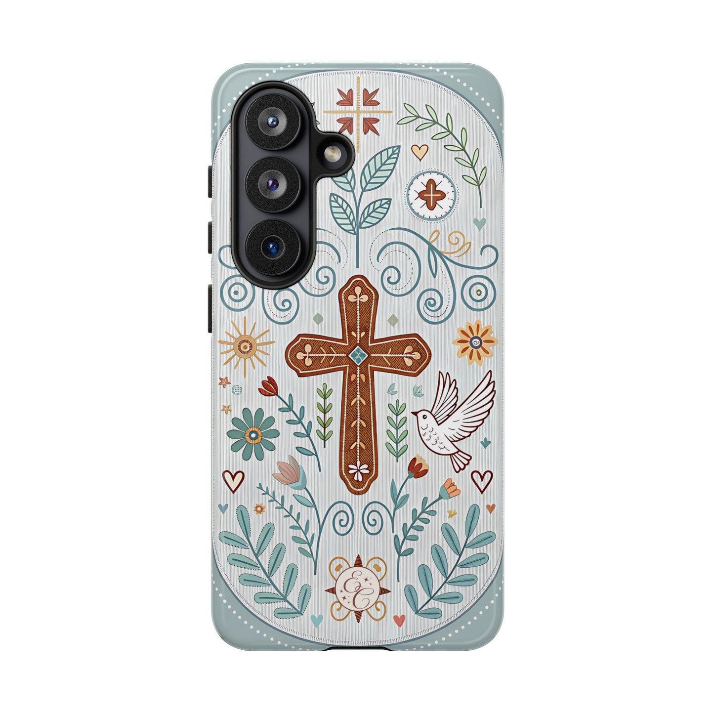 Christian Cross Floral Tough Phone Case