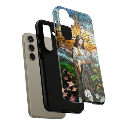 Jesus Holding a Lamb Stained Glass Tough Phone Case