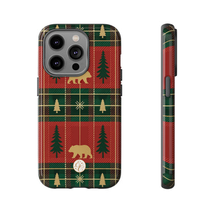Christmas Bear Plaid Tough Phone Case