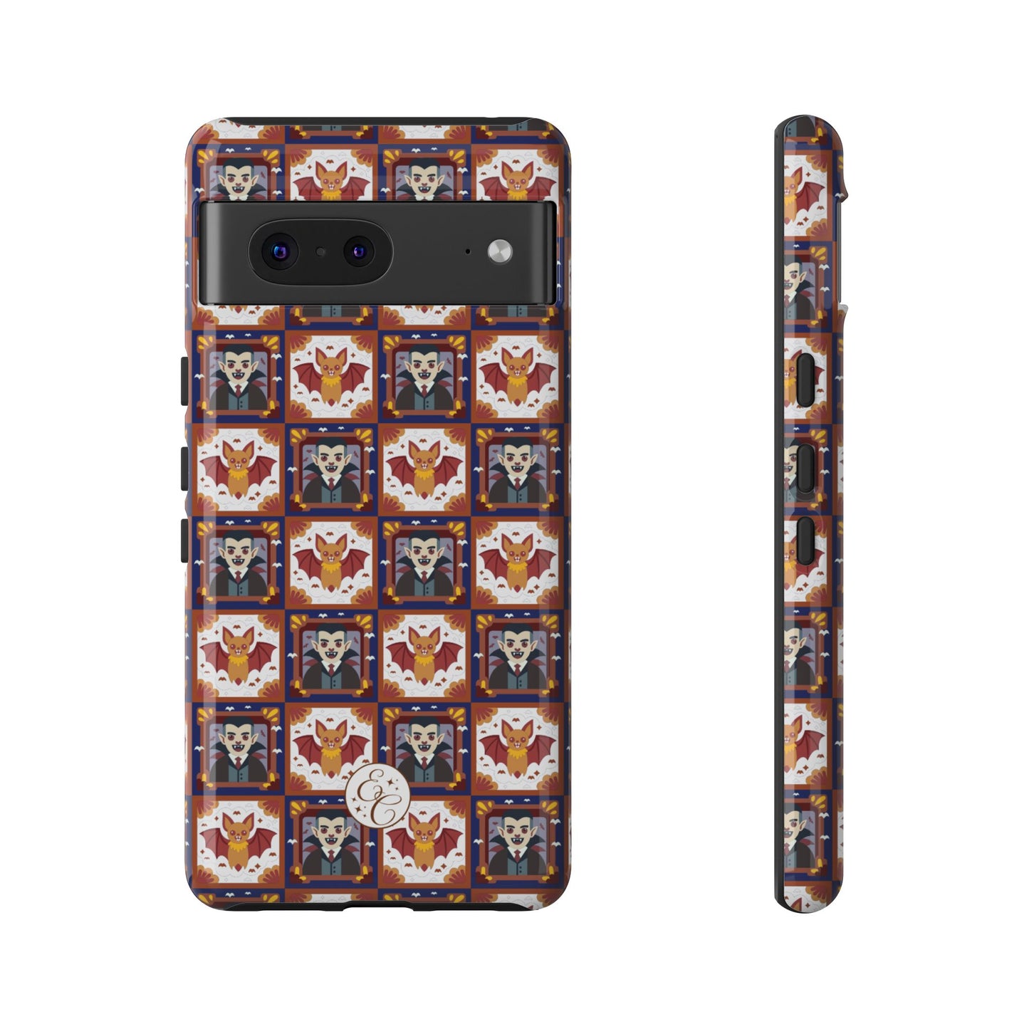 Dracula & Bat Pattern Tough Phone Case