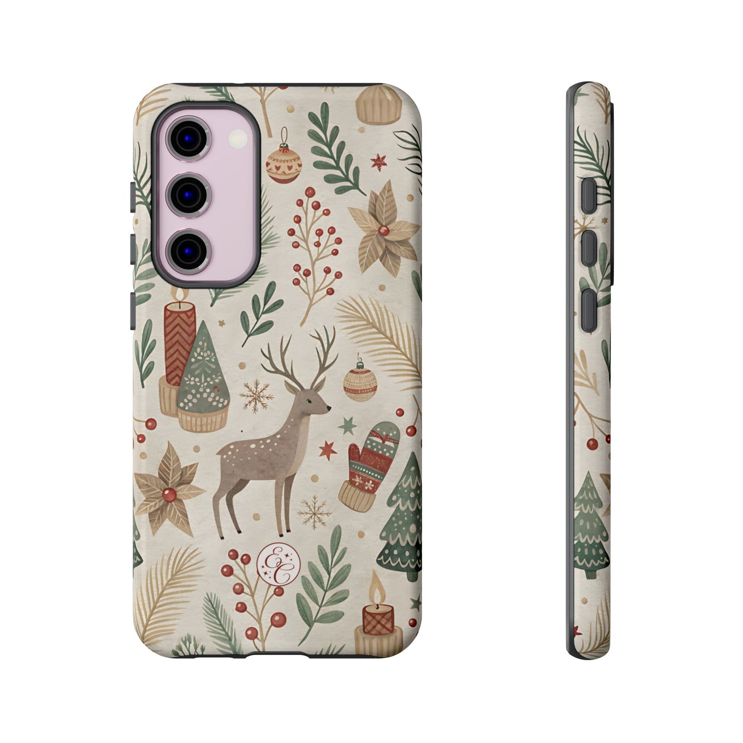 Rustic Christmas Reindeer Tough Phone Case