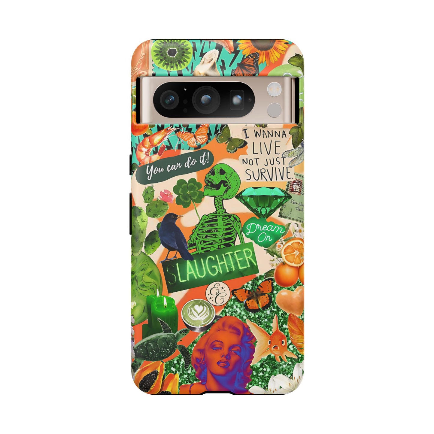 Green and Orange Collage Tough Phone Case