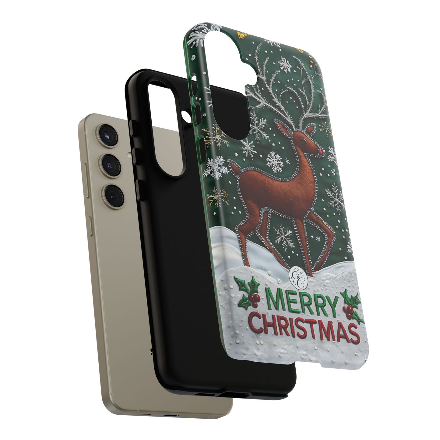 Merry Christmas Reindeer Tough Phone Case