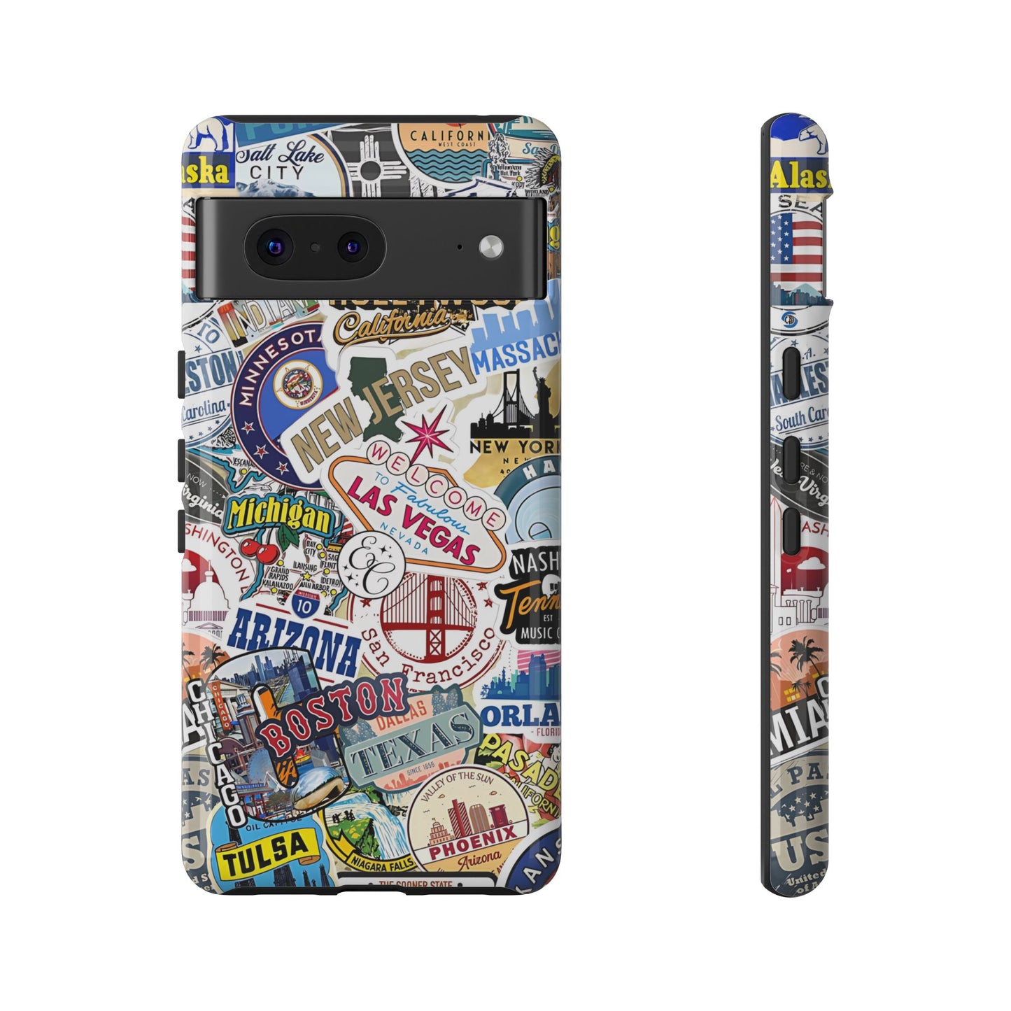 USA Travel Stickers Tough Phone Case
