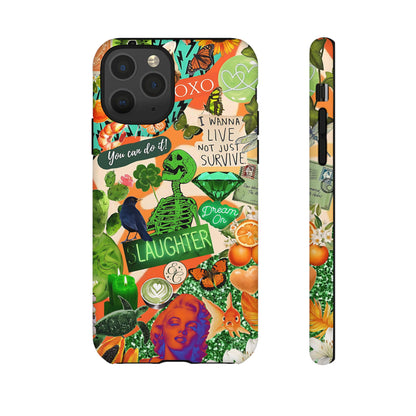 Green and Orange Collage Tough Phone Case