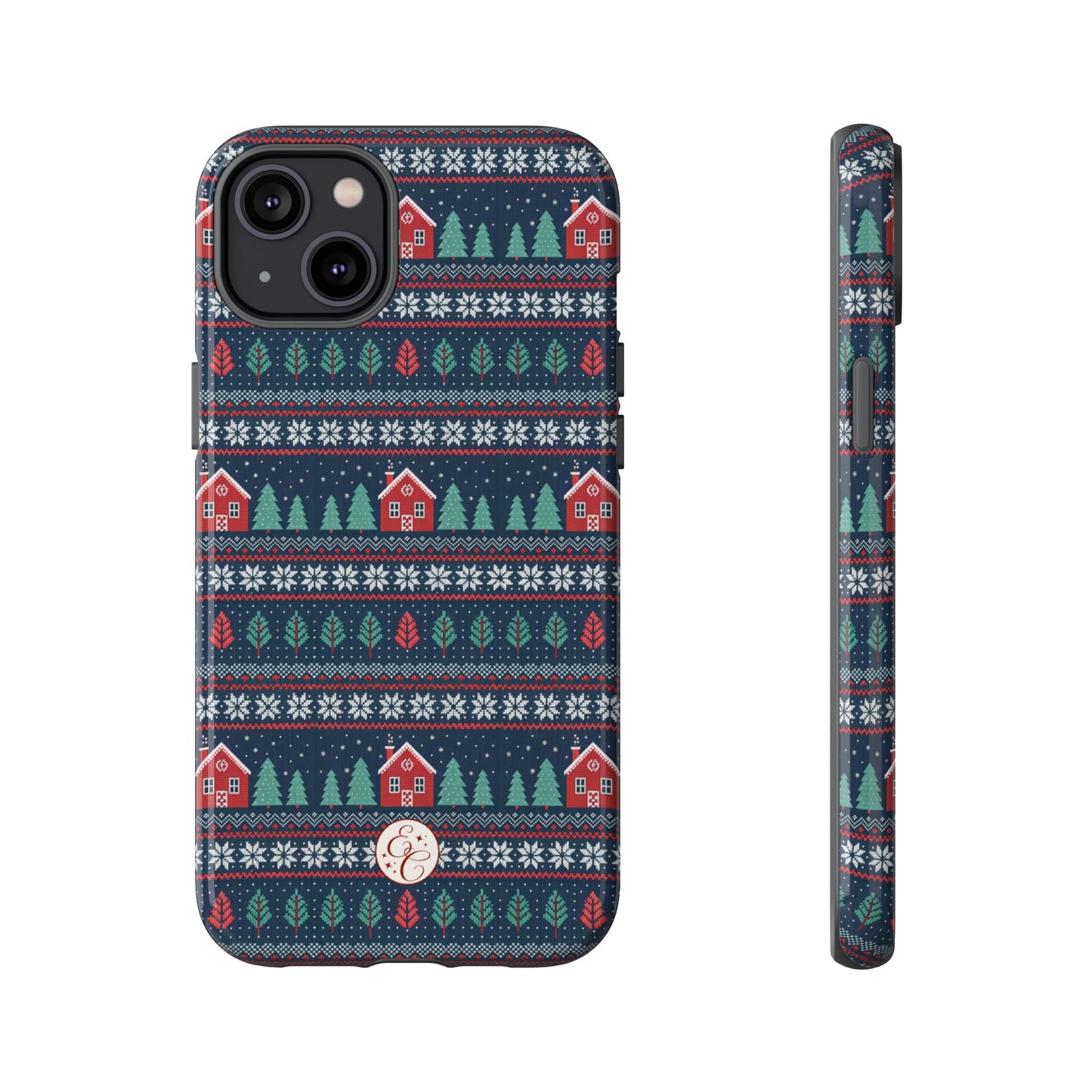 Winter Cottage Pattern Tough Phone Case
