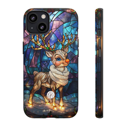 Cute Reindeer Stained Glass Tough Phone Case