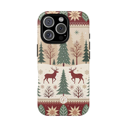 Vintage Christmas Reindeer Tough Phone Case