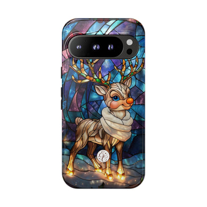 Cute Reindeer Stained Glass Tough Phone Case