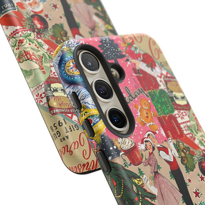 Vintage Christmas Collage Tough Phone Case