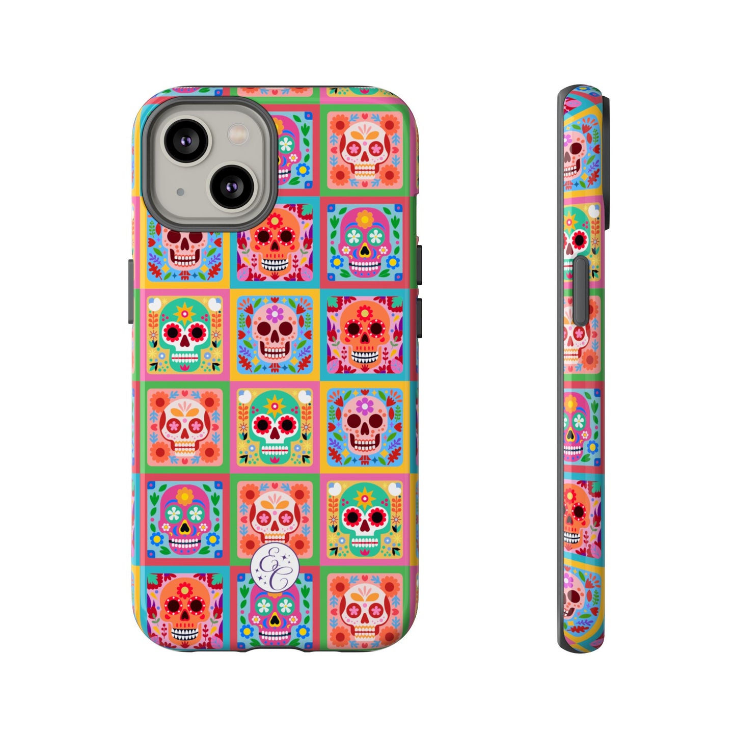 Colorful Sugar Skull Pattern Tough Phone Case